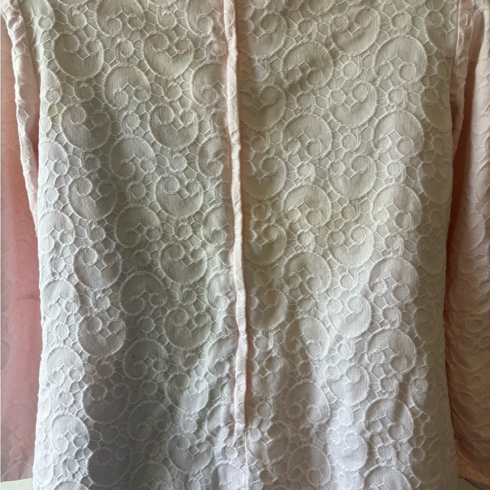 Vintage Light Pink Cotton 1960’s Nehru Mini Dress, Sz S - Picture 5 of 6